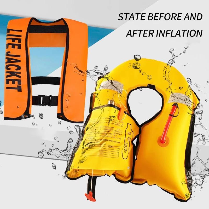 수동 및 자동 수영 낚시용 팽창식 구명 조끼, 수상 스포츠 전문 수영 생존 재킷